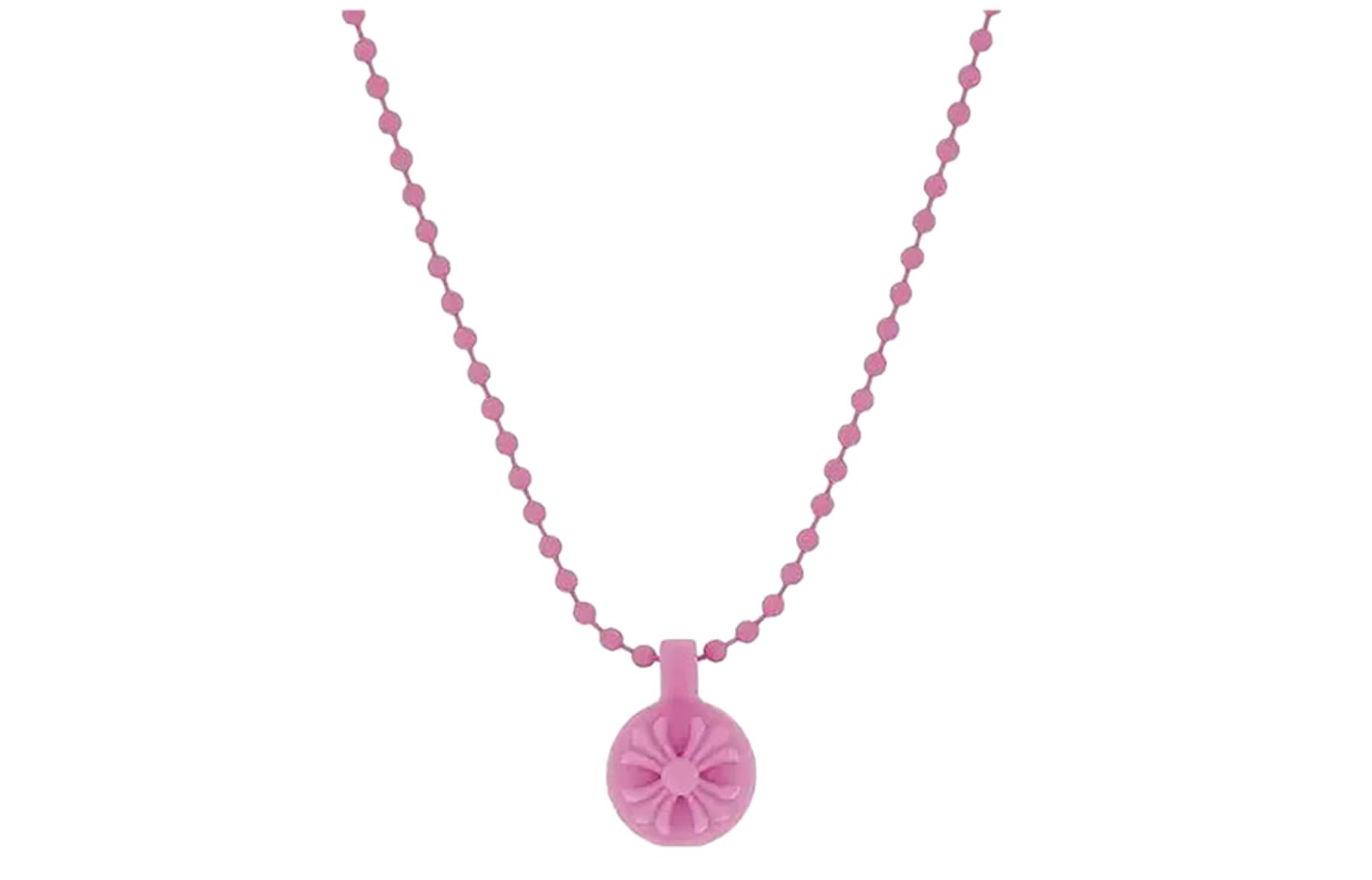 Chrome Hearts Crossball Charm Necklace Pink
