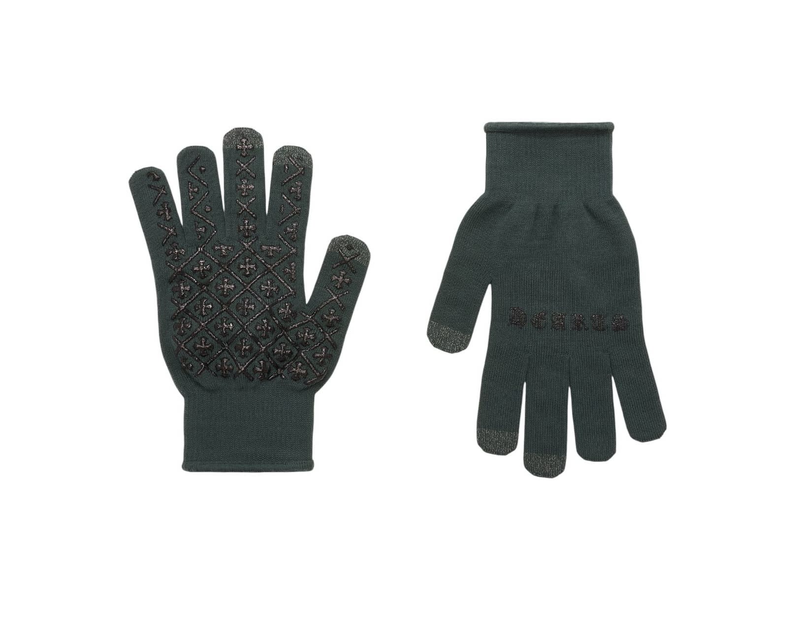 Chrome Hearts Checkmate Work Gloves Green/Black