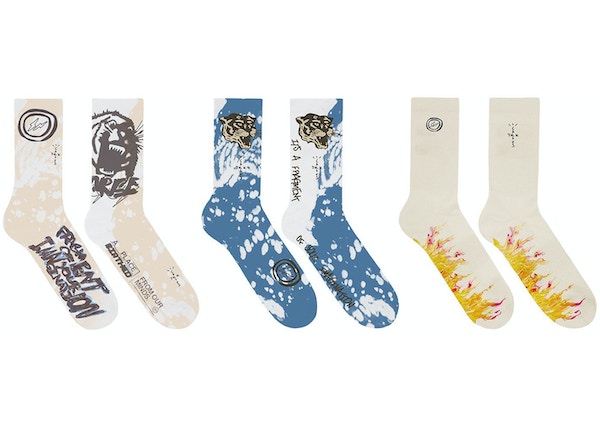 Travis Scott Cactus Jack For Fragment Socks (3 Pack) Multi