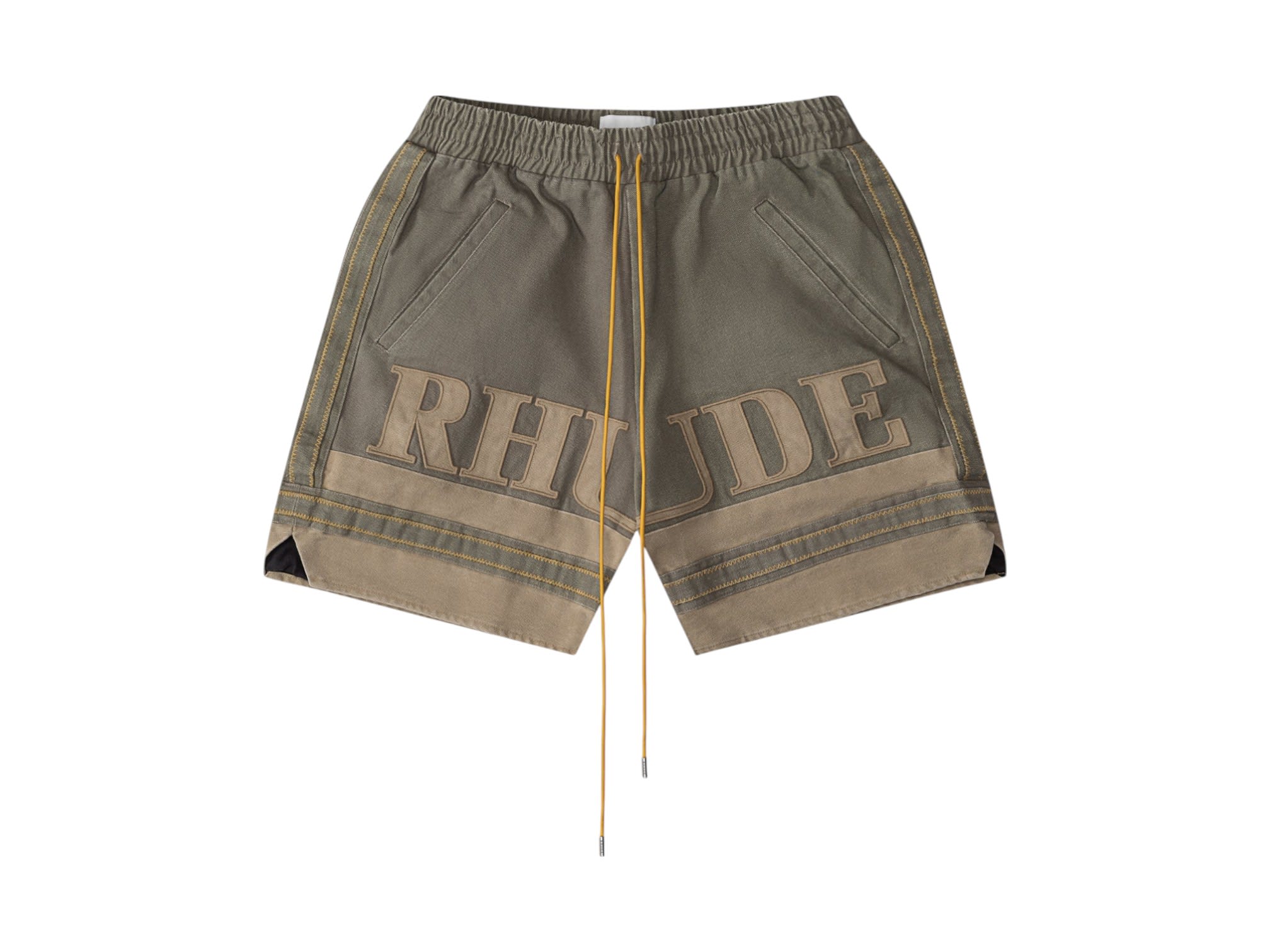 Rhude EMB Canvas Logo Shorts Oatmeal