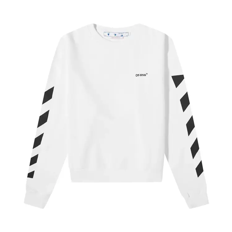 OFF-WHITE Diagonal Helvetica Crewneck White