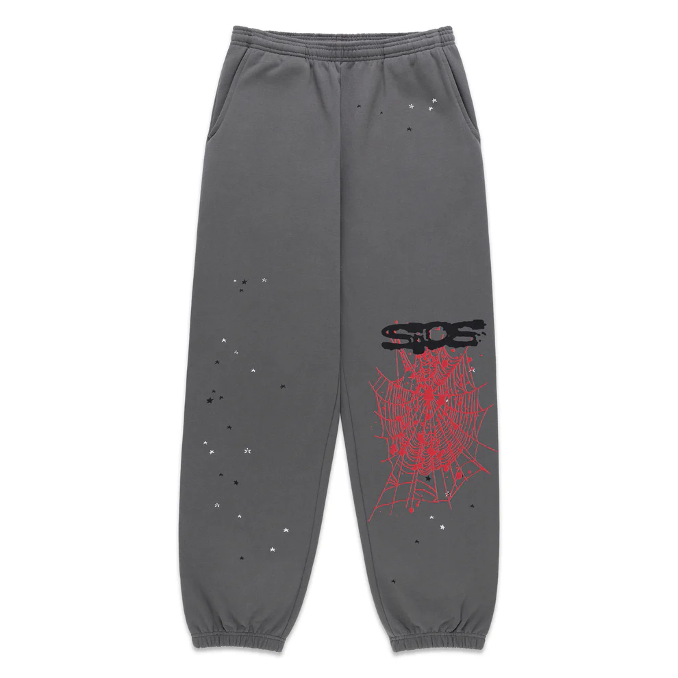 Sp5der Splat Punk Sweatpants Slate Grey