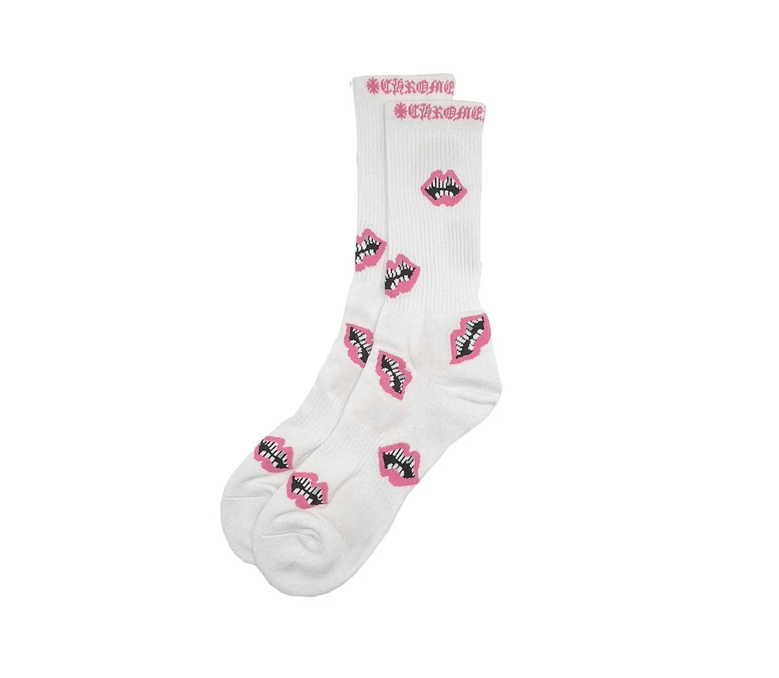 Chrome Hearts 3-Pack Chomper Socks White