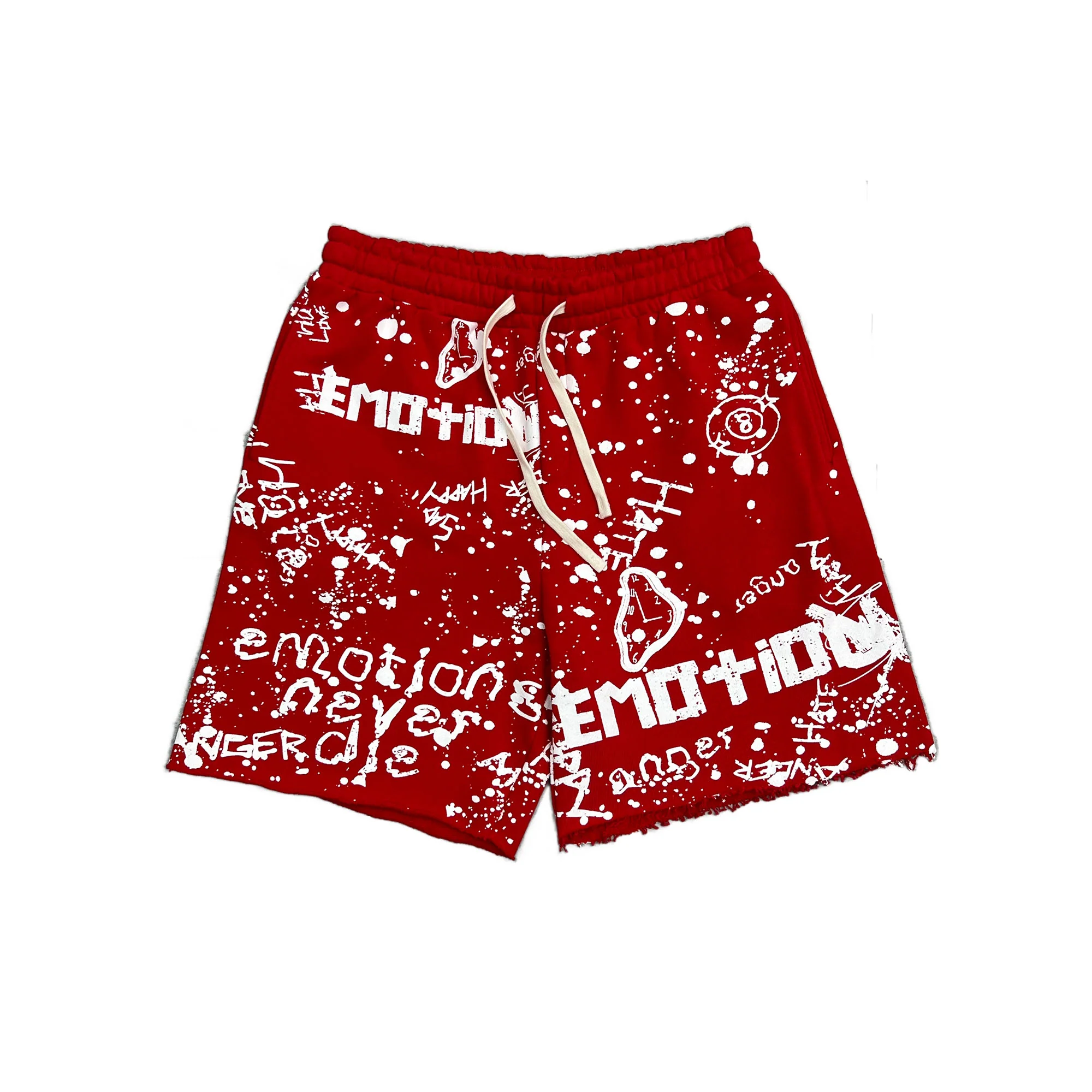 Mixed Emotion Graffiti Shorts Red