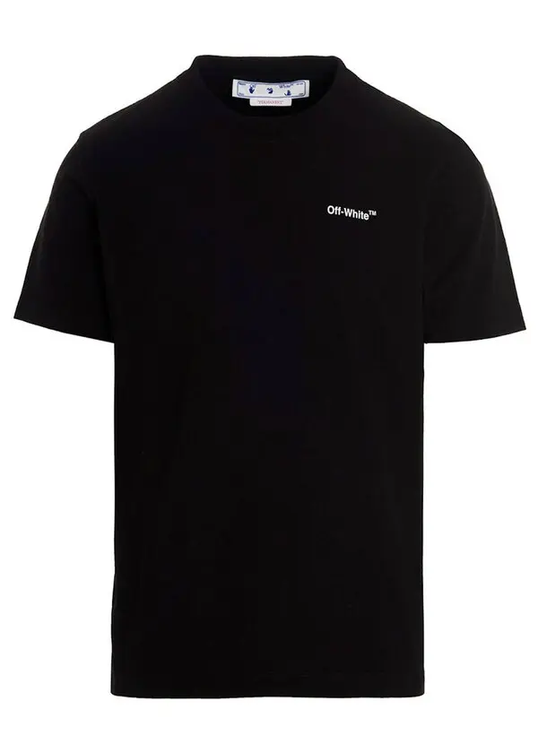 OFF-WHITE Text Logo Caravaggio Saint Jerome Writing Arrows T-Shirt Black/White