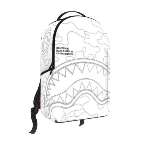 Sprayground Shark Central Camo Cut Shark Backpack White