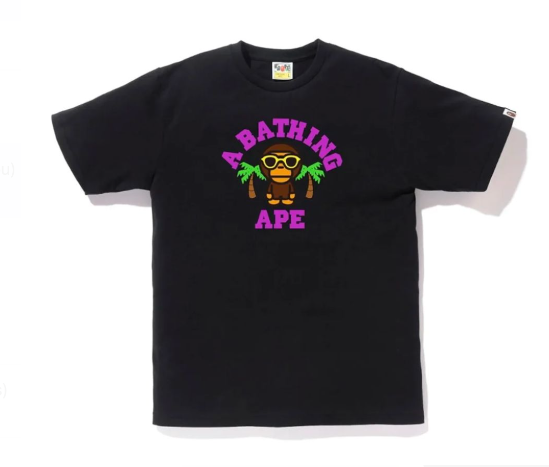BAPE Milo College Summer T-Shirt Black