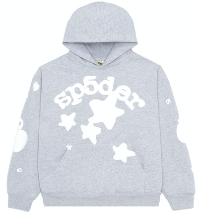 Sudadera con capucha Sp5der Beluga gris jaspeado
