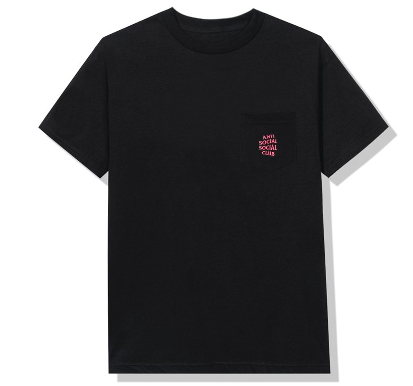 Anti Social Social Club Cross My Heart Pocket T-Shirt Black/Pink