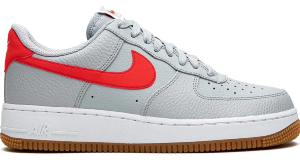 Nike Air Force 1 Low Wolf Grey Red (GS)