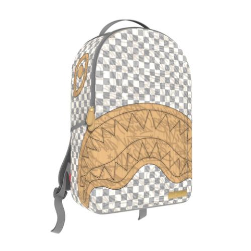 Sprayground Embossed Cream Check Backpack White/Grey