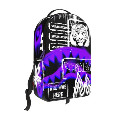 Sprayground Stencil Shark Attack Backpack Black/Purple
