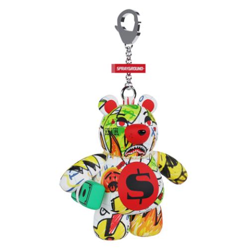 Sprayground Doodle Bear Keychain White