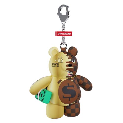 Sprayground Sip Gold Drip Bear Keychain