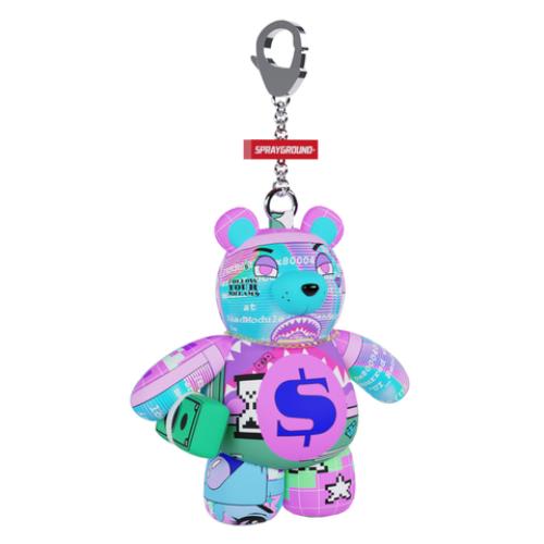 Sprayground Y2K Shark Bear Keychain Purple/Blue