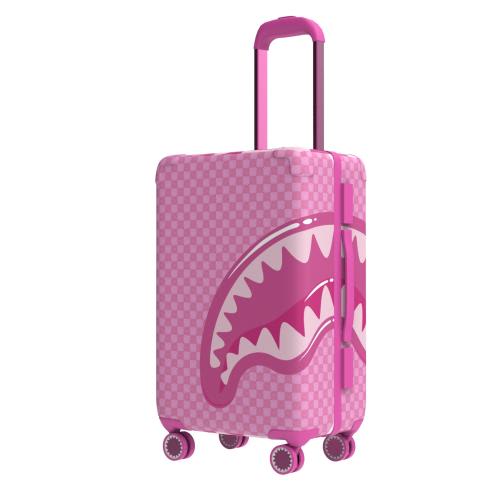 Sprayground Pink New Check Faces Carry-On Luggage