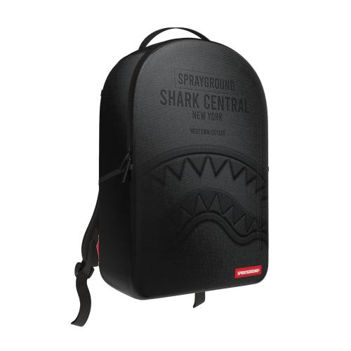 Sprayground Shark Central Embossed Black Nylon Backpack