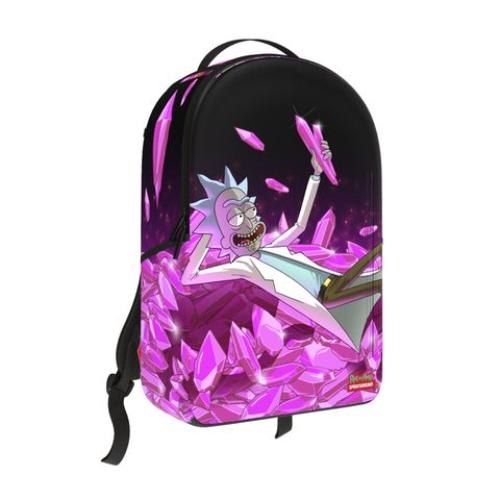 Sprayground Rick and Morty Kalaxian Crystal Pile Backpack Black/Pink