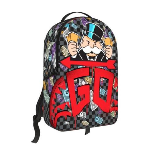 Sprayground Monopoly Go Sharkmouth Stencil Backpack Black