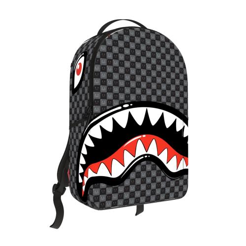 Sprayground Sharks in Paris WTF Bubbly Check Backpack Black